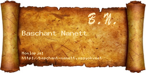 Baschant Nanett névjegykártya